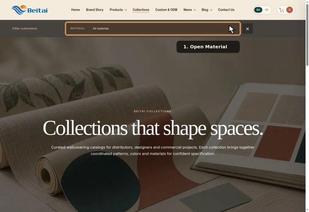Beitai Collections material filter guide